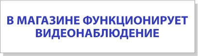 Вставка для полки «В магазине функционирует видео наблюдение»